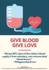 Blue Red Modern Graphic Blood Donation Poster
